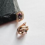 Auskarai 1,5×1,1cm.