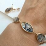 Auskarai + apyrankė 17-22cm.