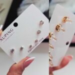 Trijų dydžių auskarų komplektas